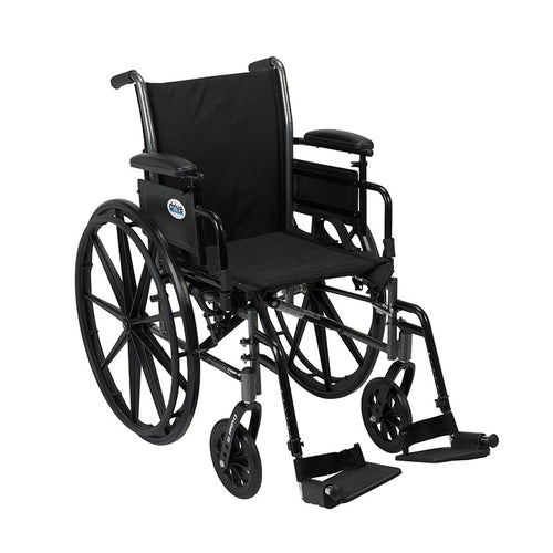 Drive Medical K316ADDA-SF Cruiser III Light Weight Wheelchair with Flip Back Removable Arms, Adjustable Height Desk Arms, Swing away Footrests, 16"